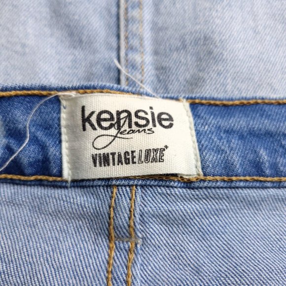 Kensie Jean Mini Skirt Vintage Luxe Size 6 Button Fly Distressed Stretch Womens - Picture 3 of 4